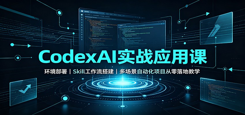 CodexAI实战应用课：环境部署Skill工作流搭建，多场景自动化项目从零落地教学-创业资源网