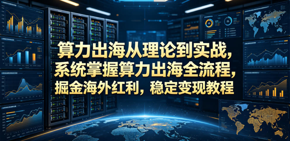 算力出海从理论到实战，系统掌握算力出海全流程，掘金海外红利，稳定变现教程-创业资源网