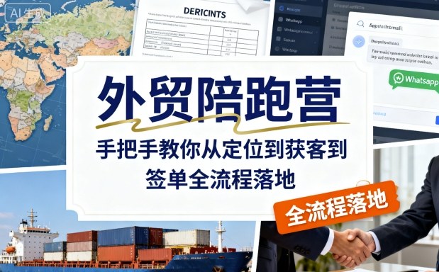 外贸陪跑营，手把手教你从定位到获客到签单全流程落地-创业资源网