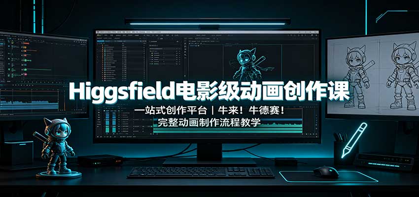 Higgsfield电影级动画创作课：一站式创作平台，牛来！牛德赛！完整动画制作流程教学-创业资源网