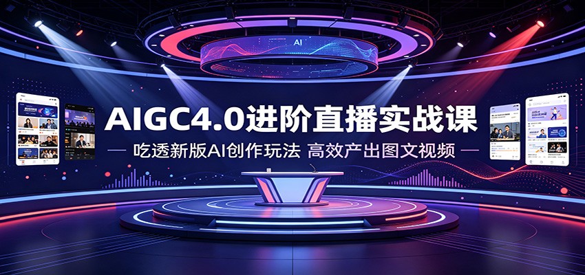 AIGC4.0进阶直播实战课：吃透新版AI创作玩法，高效产出图文视频-创业资源网