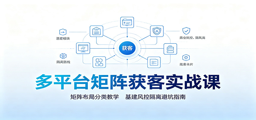 多平台矩阵获客实战课：矩阵布局分类教学，基建风控隔离避坑指南-创业资源网