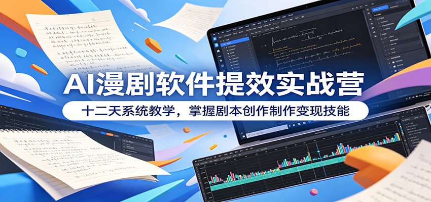 AI漫剧软件提效实战营：十二天系统教学，掌握剧本创作制作变现技能-创业资源网