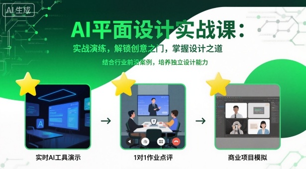 AI平面设计实战课，实战演练，解锁创意之门，掌握设计之道-创业资源网