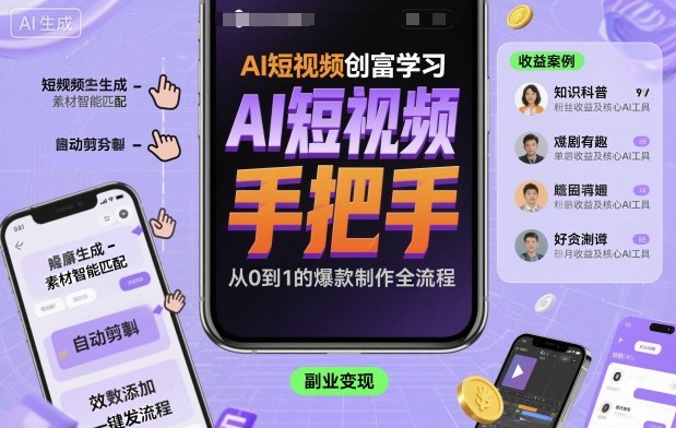 AI短视频创富学习，手把手教会你制作AI短视频-创业资源网