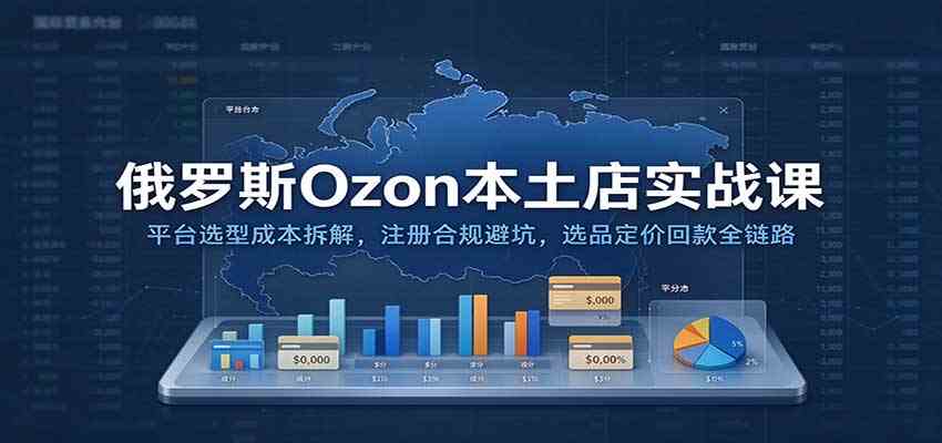 俄罗斯Ozon本土店实战课：平台选型成本拆解，注册合规避坑，选品定价回款全链路-创业资源网