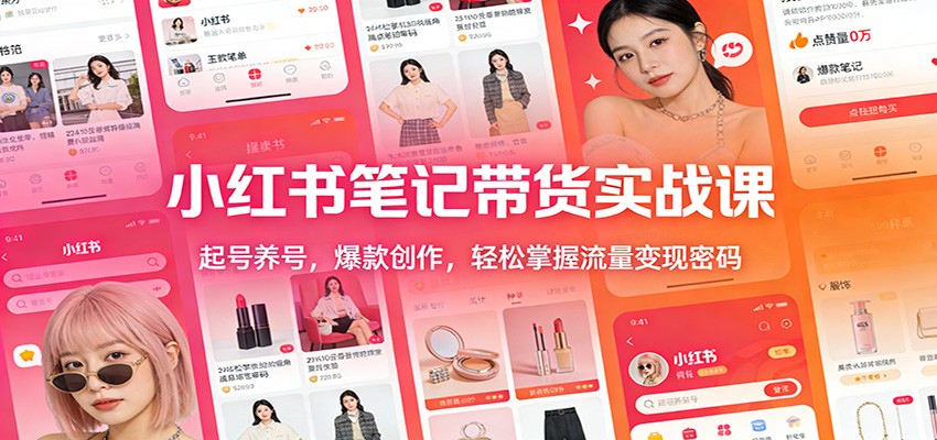 小红书笔记带货实战课：起号养号，爆款创作，轻松掌握流量变现密码-创业资源网