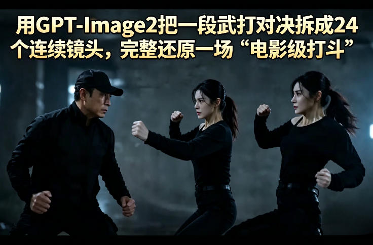 用GPT-Image2把一段武打对决拆成24个连续镜头，完整还原一场“电影级打斗”-创业资源网