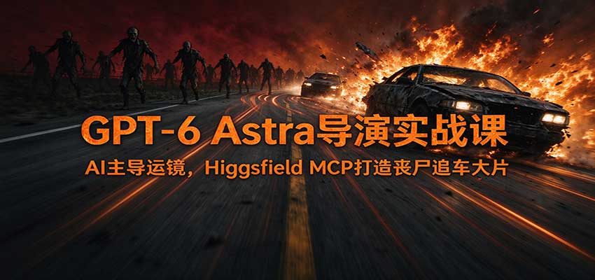 GPT-6 Astra导演实战课：AI主导运镜，Higgsfield MCP打造丧尸追车大片-创业资源网