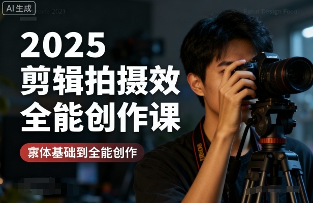 2025剪辑拍摄特效全能创作课，零基础到全能创作-创业资源网