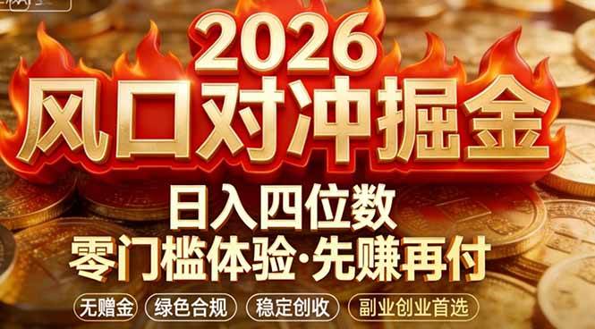 （17631期）2026美金对冲套利，无赠金对冲策略保驾护航，低门槛易上手实操。单人单日收益2000+-创业资源网
