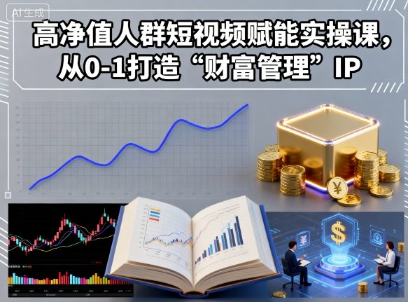 高净值人群短视频赋能实操课，从0-1打造“财富管理”IP-创业资源网