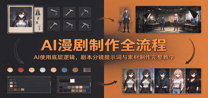 AI漫剧制作全流程：AI使用底层逻辑，剧本分镜提示词与素材制作完整教学-创业资源网