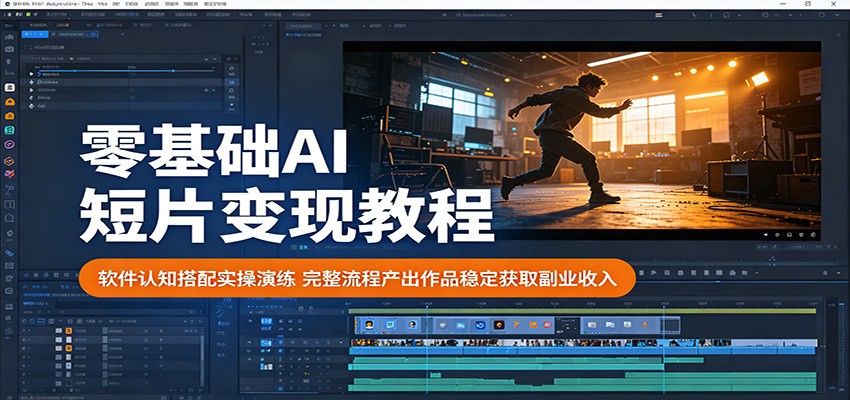 零基础AI短片变现教程：软件认知搭配实操演练，完整流程产出作品稳定获取副业收入-创业资源网