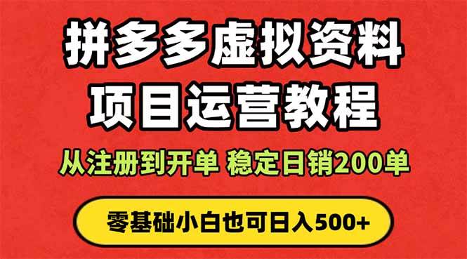 （16220期）拼多多开店运营课程： 蓝海变现玩法，轻松实现睡后收入 零基础小白也可…-创业资源网
