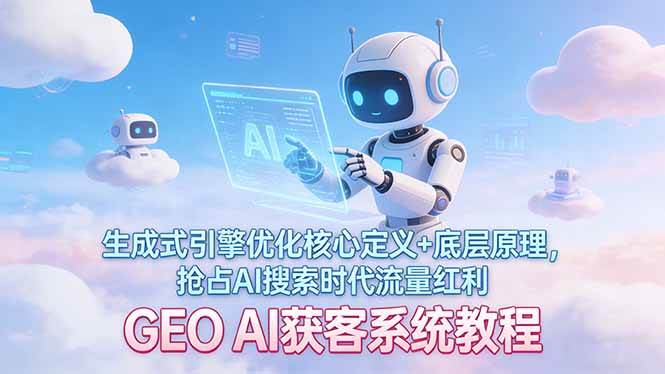 （17604期）GEO AI获客系统教程：生成式引擎优化核心定义+底层原理，抢占AI搜索时代流量红利-创业资源网