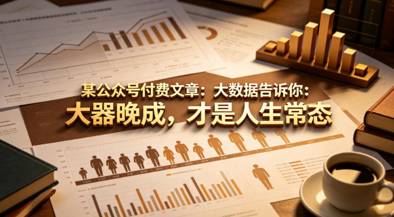 某公众号付费文章：大数据告诉你：大器晚成，才是人生常态-创业资源网