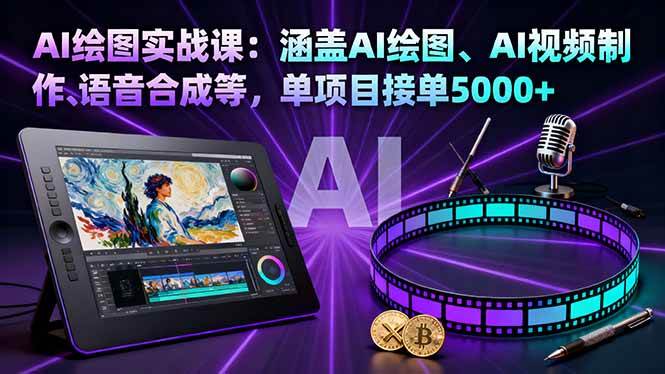 （16304期）AI绘图实战课：涵盖AI绘图、AI视频制作、语音合成等，单项目接单5000+-创业资源网