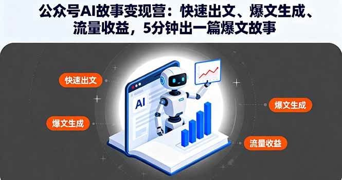 （16201期）公众号AI故事变现营：快速出文、爆文生成、流量收益，5分钟出一篇爆文故事-创业资源网