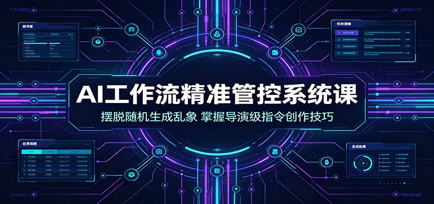 AI工作流精准管控系统课：摆脱随机生成乱象，掌握导演级指令创作技巧-创业资源网