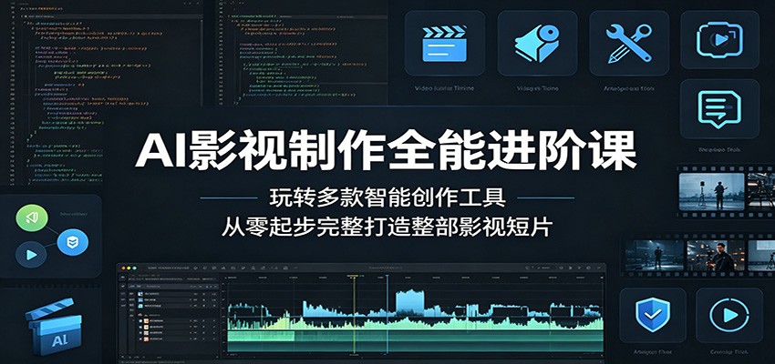 AI影视制作全能进阶课：玩转多款智能创作工具，从零起步完整打造整部影视短片-创业资源网