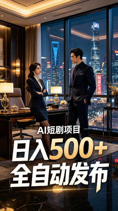 快手AI短剧自动发布，矩阵批量运营变现，轻资产副业项目，日入500+【揭秘】-创业资源网