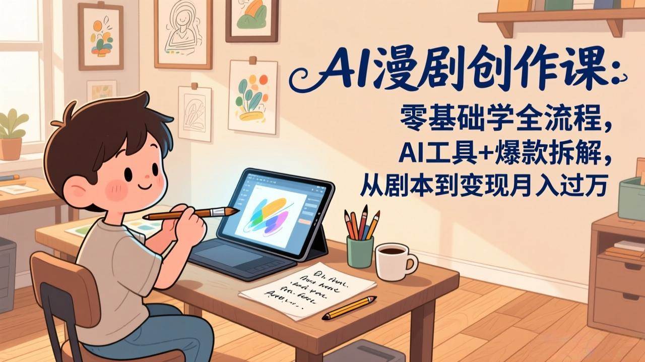 （17519期）AI漫剧创作课：零基础学全流程，AI工具+爆款拆解，从剧本到变现月入过万-创业资源网