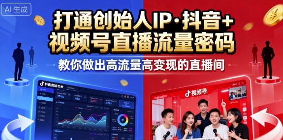 25年直播9-10两期线下课，打通创始人IP，抖音+视频号直播流量密码，教你做出高流量高变现的直播间-创业资源网