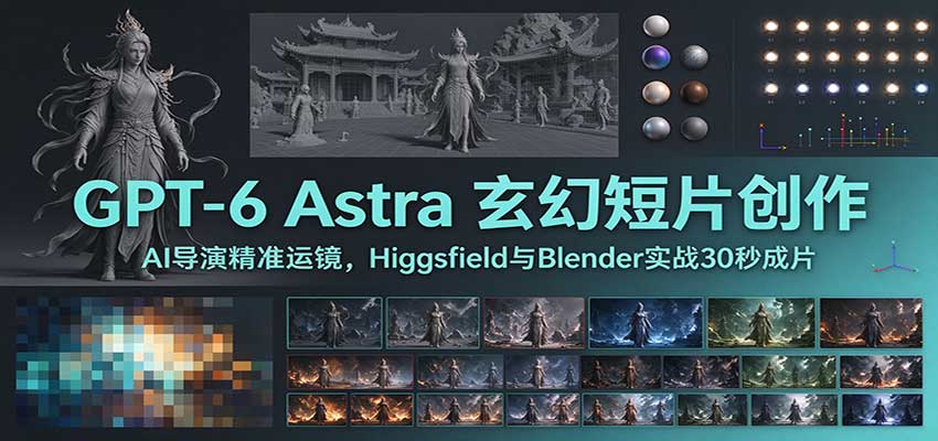 GPT-6 Astra 玄幻短片创作：AI导演精准运镜，Higgsfield与Blender实战30秒成片-创业资源网
