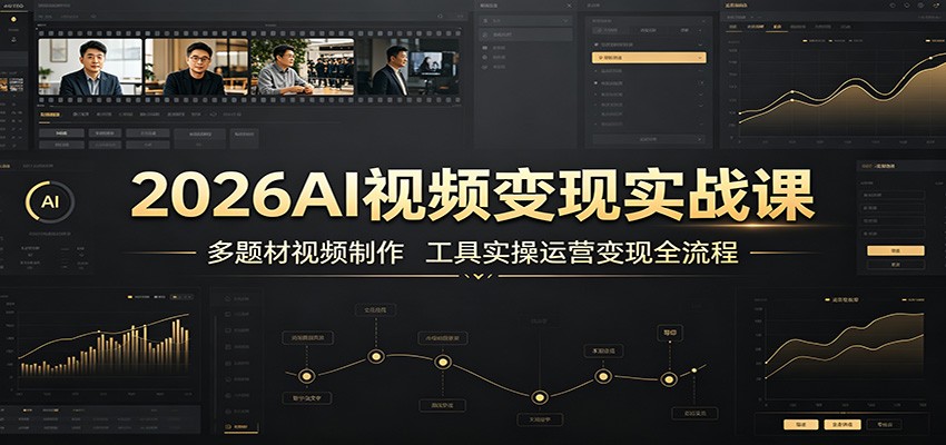 2026AI视频变现实战课：多题材视频制作，工具实操运营变现全流程-创业资源网