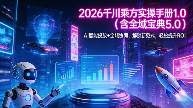 （17625期）2026 千川乘方实操手册 1.0（含全域宝典 5.0）AI 智能投放+全域协同，解锁新范式，轻松提升ROI-创业资源网