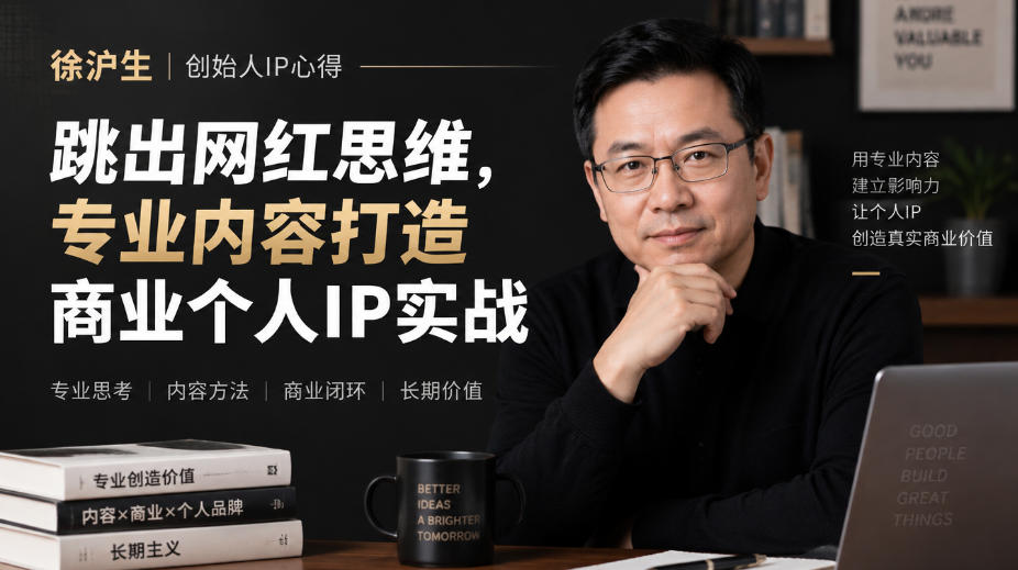 徐沪生创始人IP心得｜跳出网红思维，专业内容打造商业个人IP实战【文档】-创业资源网