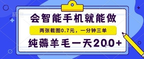手机项目，二十秒一单，纯薅羊毛一天2张+做就有【揭秘】-创业资源网