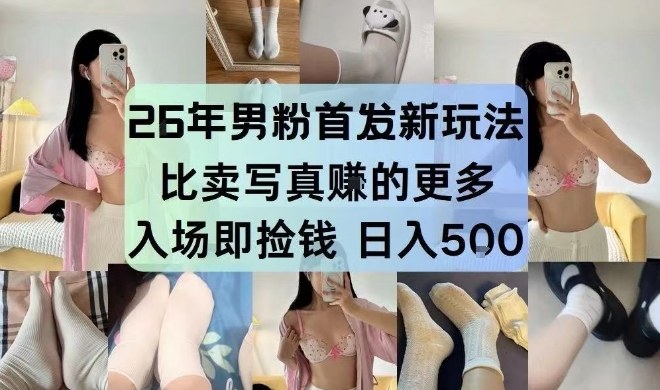 26年男粉首发最新3.0玩法，独此一家，比卖写真賺的更多，入场即捡钱，日入5张【揭秘】-创业资源网