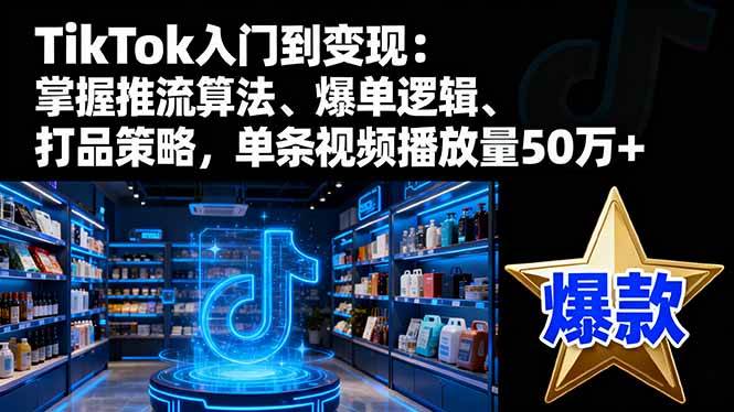 （16367期）TikTok入门到变现：掌握推流算法、爆单逻辑、打品策略，单条视频播放量50w-创业资源网