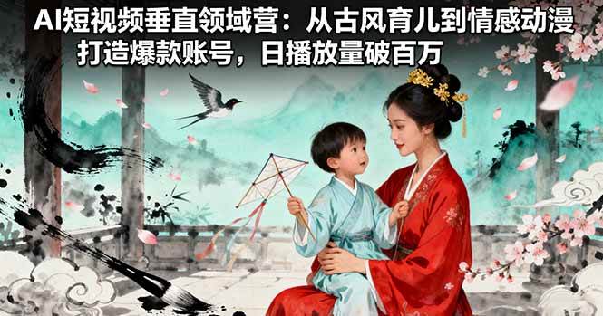 （16195期）AI短视频垂直领域营：从古风育儿到情感动漫，打造爆款账号,日播放量破百万-创业资源网