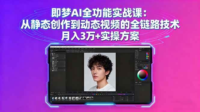 （16053期）即梦AI全功能实战课：从静态创作到动态视频的全链路技术 月入3万+实操方案-创业资源网