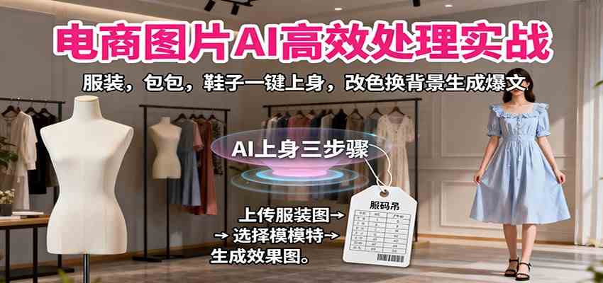 电商图片AI高效处理实战，服装，包包，鞋子一键上身，改色换背景生成爆文-创业资源网