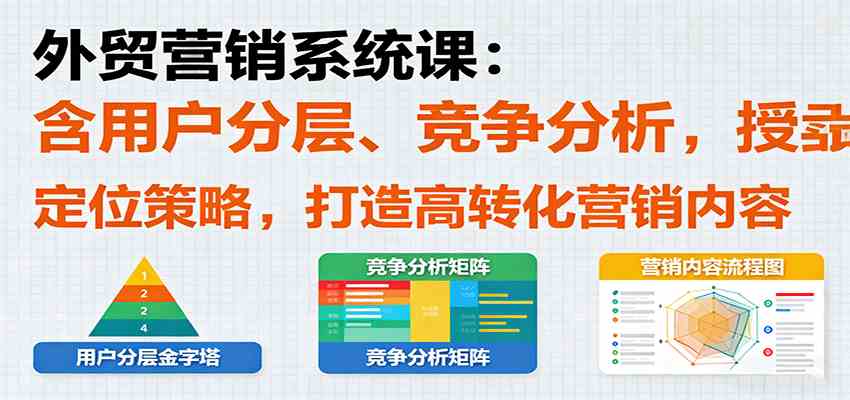 外贸营销系统课：含用户分层、竞争分析，授卖品、定位策略，打造高转化营销内容-创业资源网