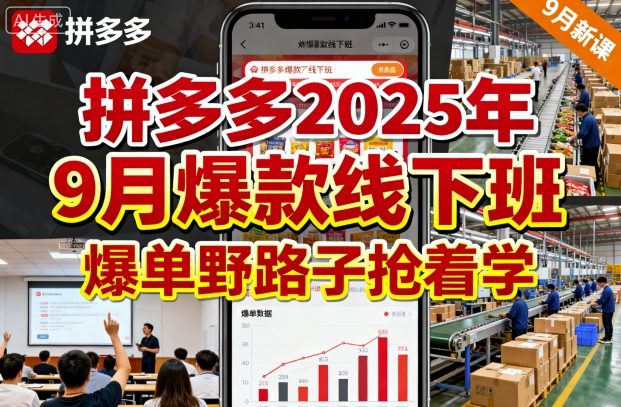 拼多多2025年9月爆款线下班，爆单野路子抢着学-创业资源网