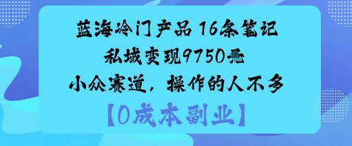 蓝海冷门产品：16条笔记私域变现9750米小众赛道，操作的人不多-创业资源网