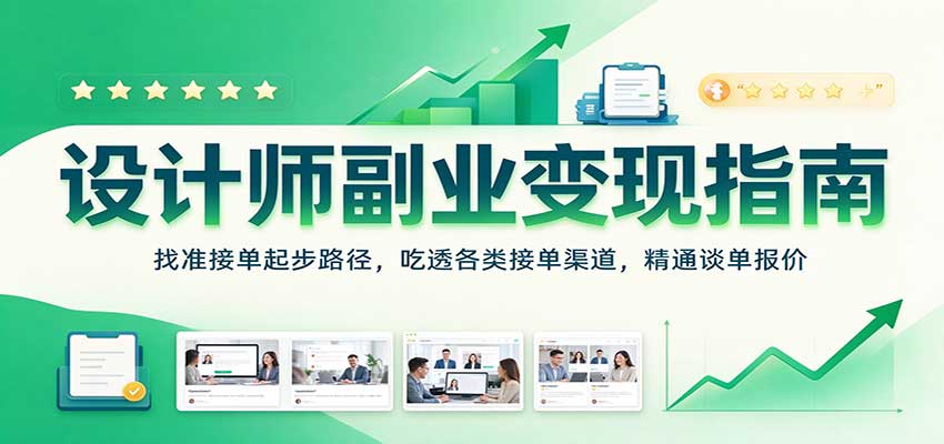 设计师副业变现指南：找准接单起步路径，吃透各类接单渠道，精通谈单报价-创业资源网