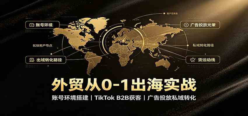外贸从0-1出海实战：账号环境搭建，TikTok B2B获客，广告投放私域转化-创业资源网