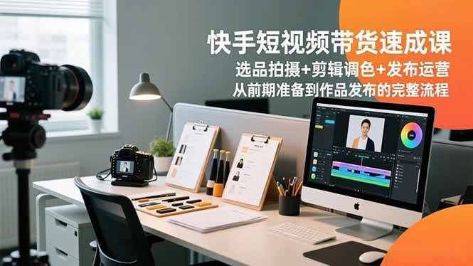 （16752期）快手短视频带货速成课，选品拍摄+剪辑调色+发布运营，从前期准备到作品发布的完整流程-创业资源网