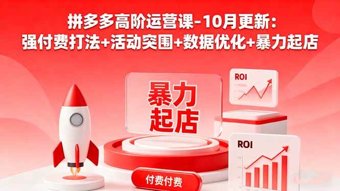 （16366期）拼多多高阶运营课-10月更新：强付费打法+活动突围+数据优化+暴力起店-创业资源网