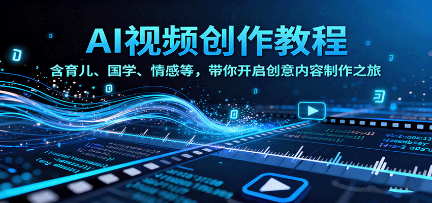 AI视频创富课，含育儿、国学、情感等，带你开启创意内容制作之旅-创业资源网