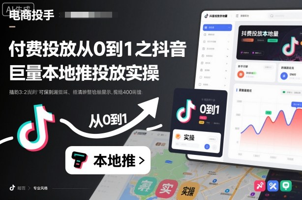 付费投放从0到1之抖音巨量本地推投放实操-创业资源网