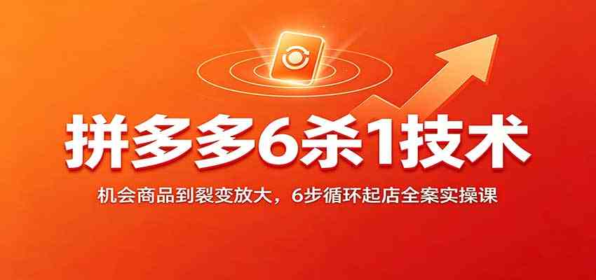 拼多多6杀1技术：机会商品到裂变放大，6步循环起店全案实操课-创业资源网