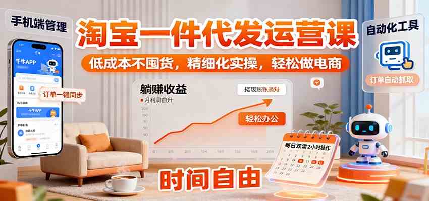 淘宝一件代发运营课：低成本不囤货，精细化实操，轻松做电商-创业资源网