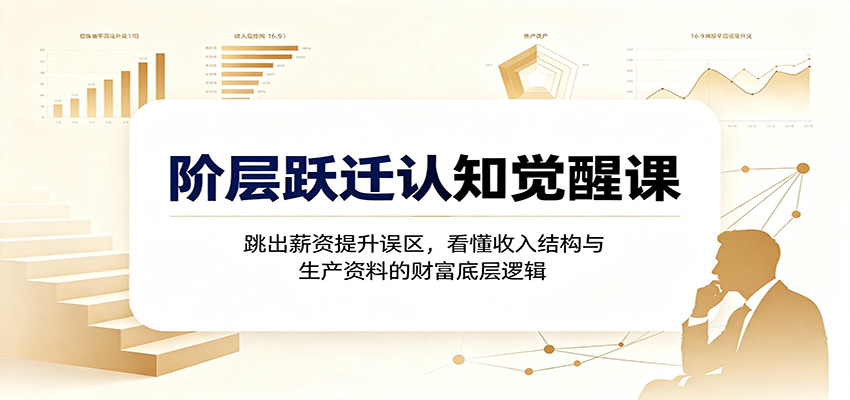 阶层跃迁认知觉醒课：跳出薪资提升误区，看懂收入结构与生产资料的财富底层逻辑-创业资源网